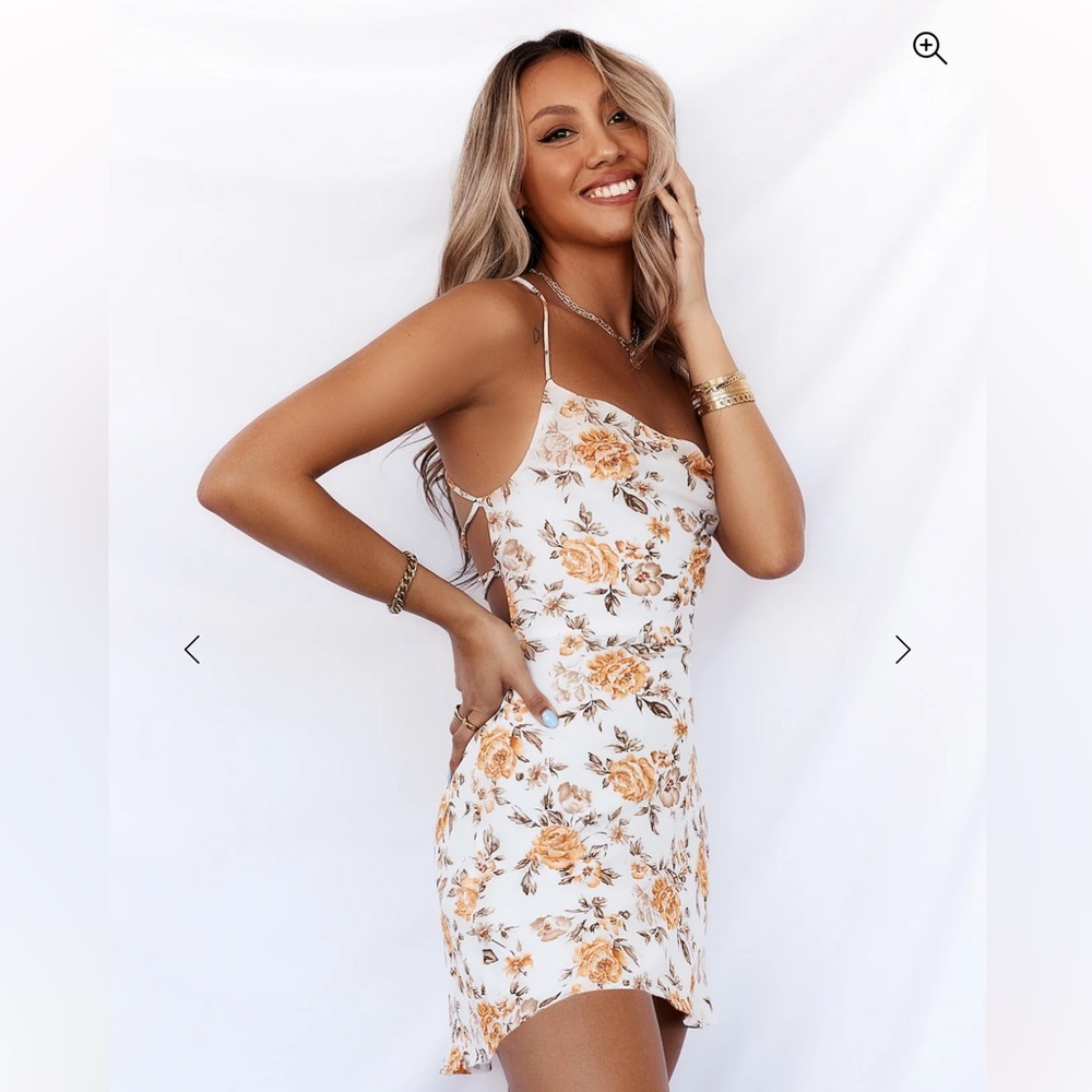 Hello Molly Woman's ELLA DRESS YELLOW Size Large Sexy NWT